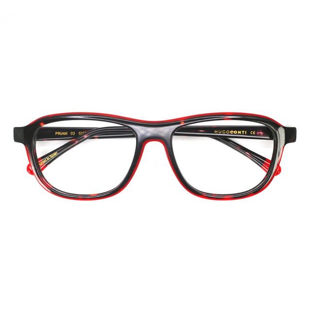 Proveedor óptico , Mundo Gafas , PRIAM , Rojo 55-17-145 , Graduado ,