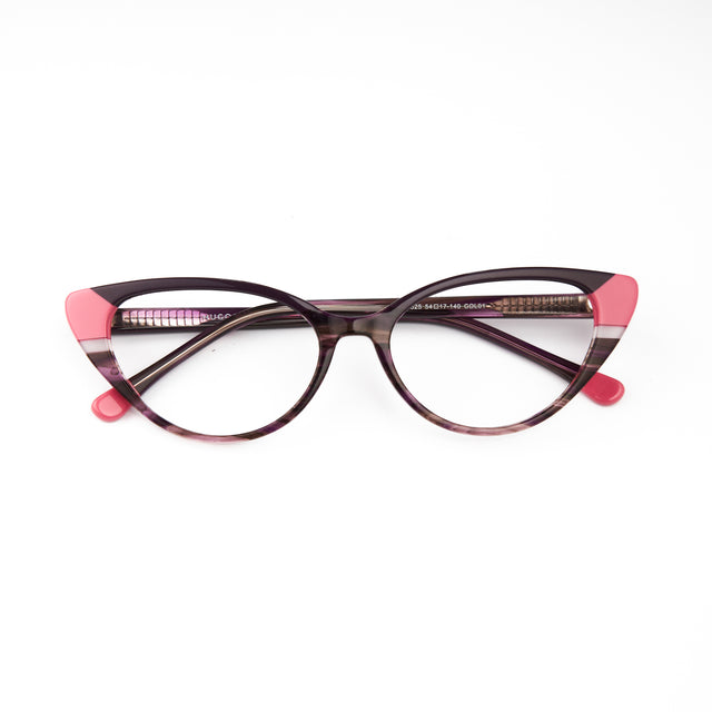 Proveedor óptico , Mundo Gafas , HM-5325 , Morado 54-17-140 , Graduado ,