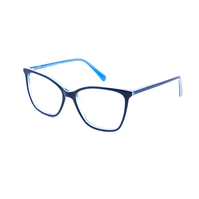 Proveedor óptico , Mundo Gafas , CX-8557 , Azul 55-16-145 , Gafas de Graduado ,