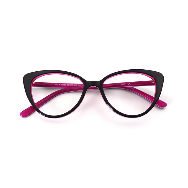 Proveedor óptico , Mundo Gafas , CX-8566 , Morado 52-17-145 , Gafas de Graduado ,