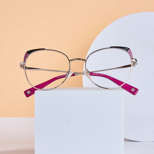 Proveedor óptico , Mundo Gafas , HX-8211 , Morado 53-18-140 , Gafas de Graduado ,