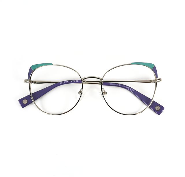 Proveedor óptico , Mundo Gafas , HX-8211 , Azul 53-18-140 , Gafas de Graduado ,