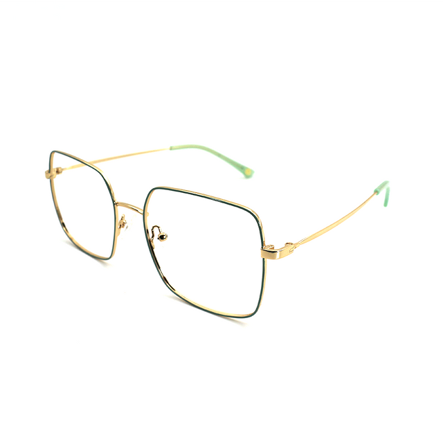 Proveedor óptico , Mundo Gafas , HX-8221 , Verde 55-18-140 , Gafas de Graduado ,