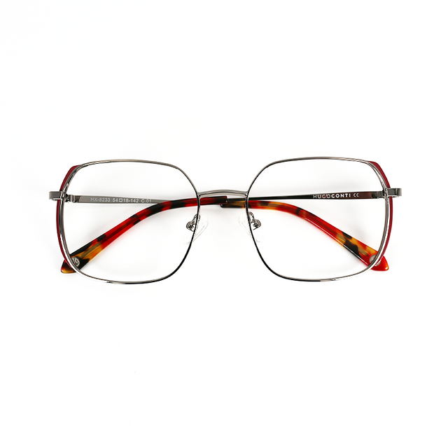 Proveedor óptico , Mundo Gafas , HX-8233 , Rojo 54-18-142 , Gafas de Graduado ,