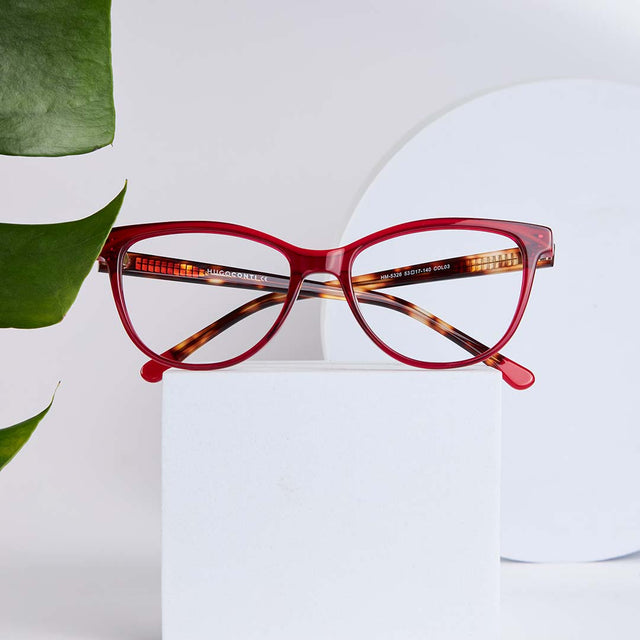 Proveedor óptico , Mundo Gafas , HM-5326 , Rojo 53-17-140 , Gafas de Graduado ,