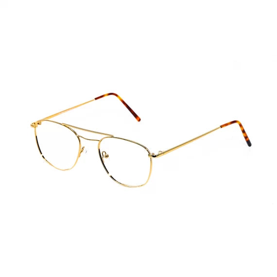 Proveedor óptico , Mundo Gafas , HX-8203 , Dorado 54-19-145 , Gafas de Graduado ,